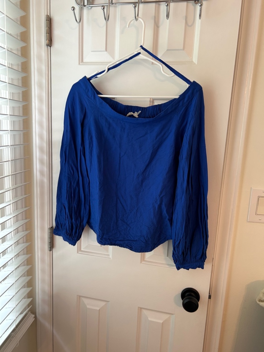 Floreat Royal Blue Off-Shoulder Blouse
